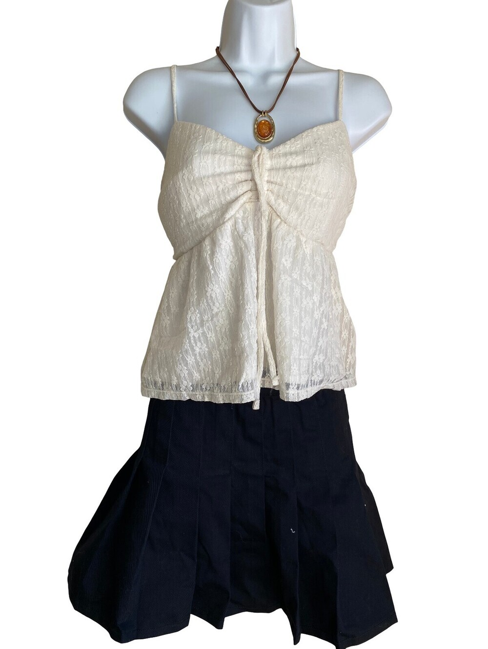 Vintage Plus 2X Ivory Lace Camisole Tank Top Cottagecore Fairycore Coquette Boho